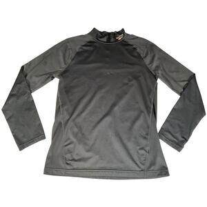 Reebok Long Sleeve Mens Athletic Base Layer Shirt Black Fleece Lining Sz Medium